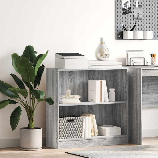 vidaXL Bookcase Grey Sonoma 80x24x76 cm Engineered Wood