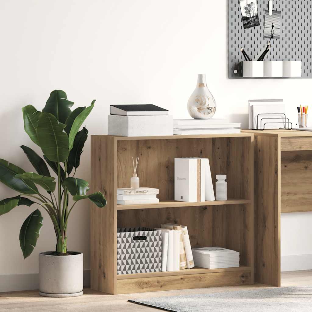 vidaXL Bookcase Artisian Oak 80x24x76 cm Engineered Wood