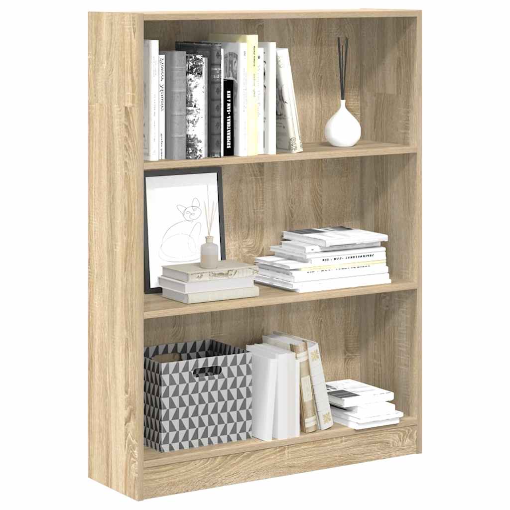 vidaXL Bookcase Sonoma Oak 80x24x109 cm Engineered Wood