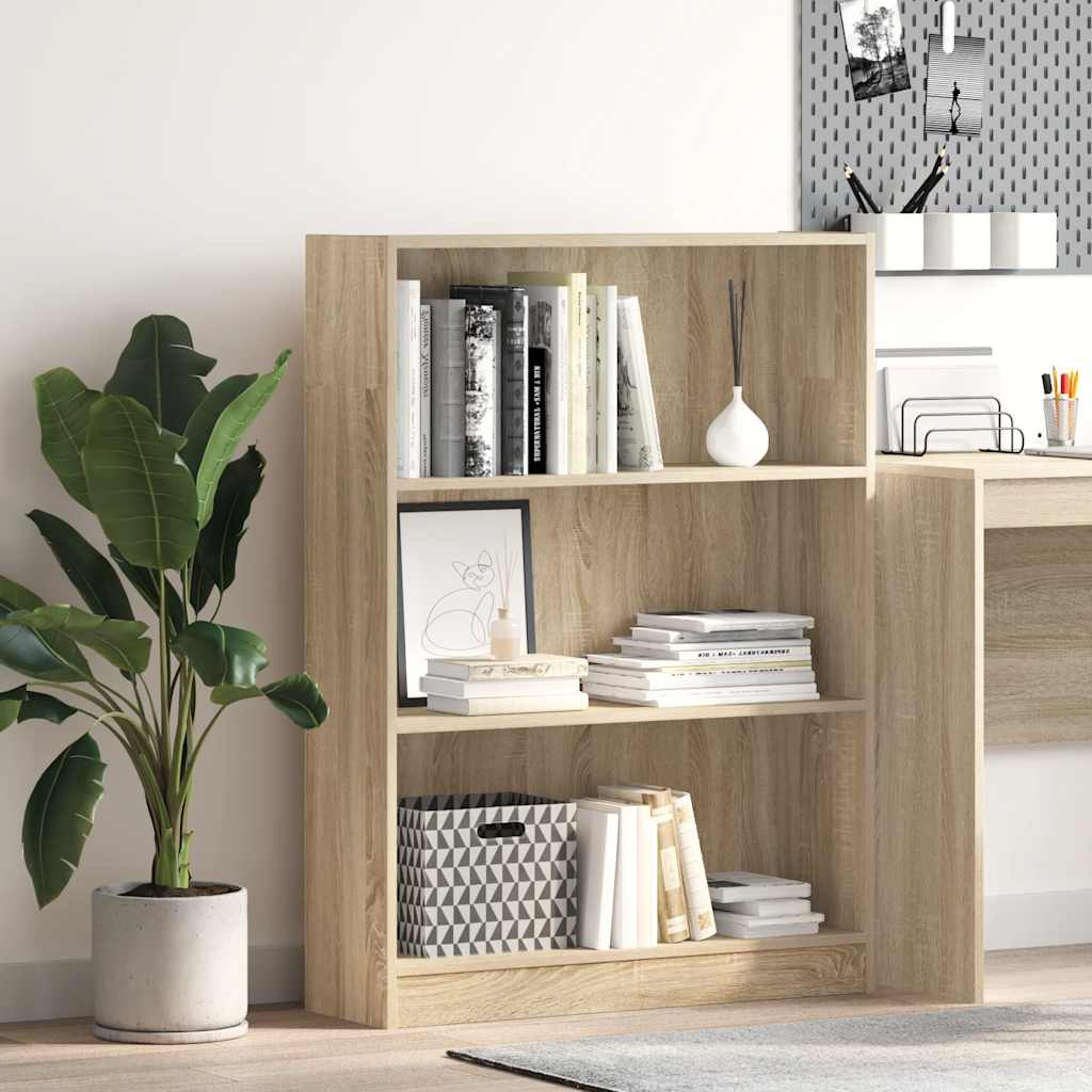 vidaXL Bookcase Sonoma Oak 80x24x109 cm Engineered Wood