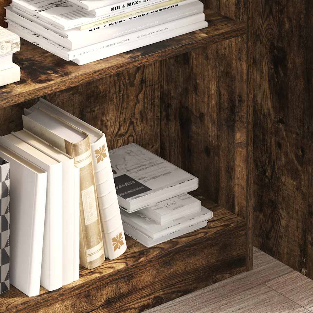 vidaXL Bookcase Smoked Oak 80x24x109 cm Engineered Wood