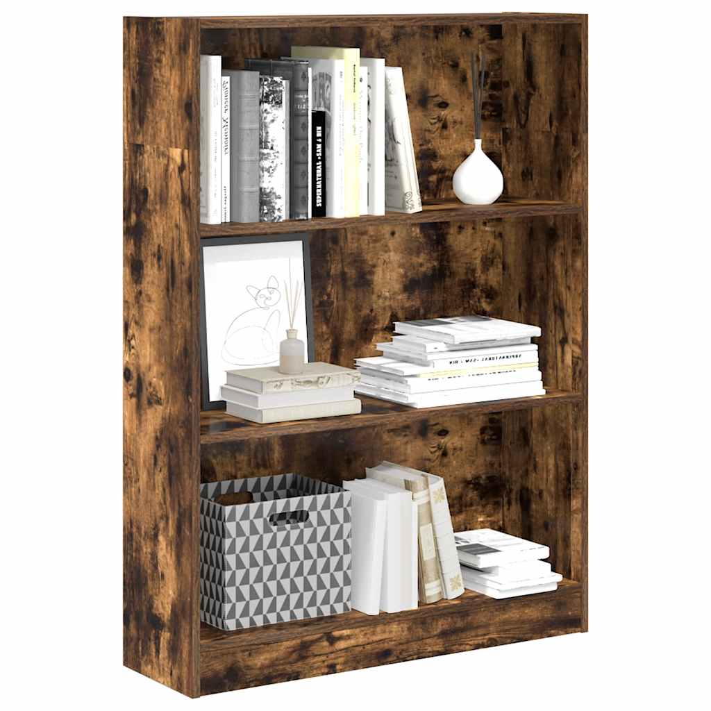 vidaXL Bookcase Smoked Oak 80x24x109 cm Engineered Wood