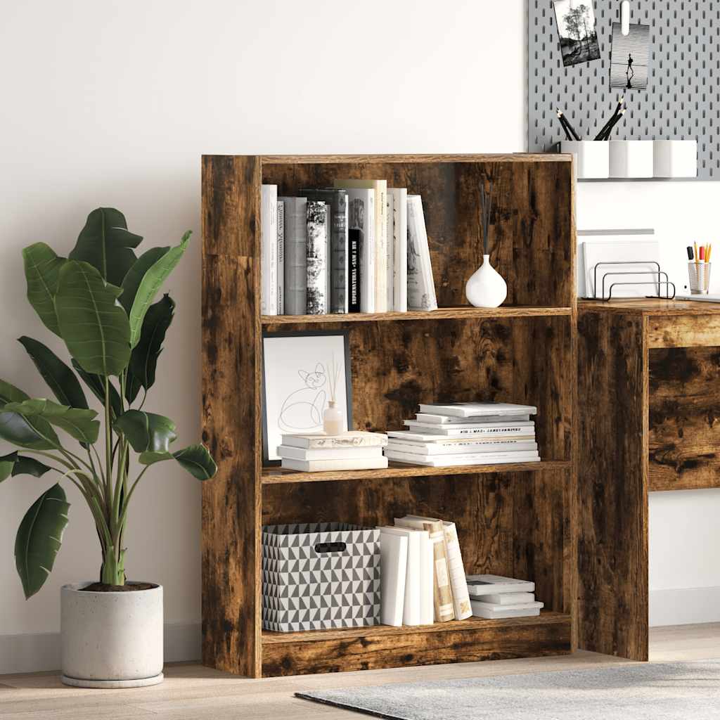 vidaXL Bookcase Smoked Oak 80x24x109 cm Engineered Wood