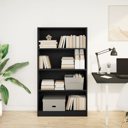vidaXL Bookcase Black 80x24x143 cm Engineered Wood