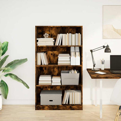 vidaXL Bookcase Smoked Oak 80x24x143 cm Engineered Wood