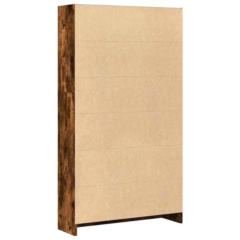 vidaXL Bookcase Smoked Oak 80x24x143 cm Engineered Wood