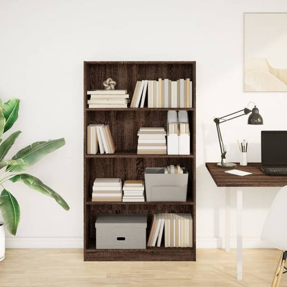 vidaXL Bookcase Brown Oak 80x24x143 cm Engineered Wood