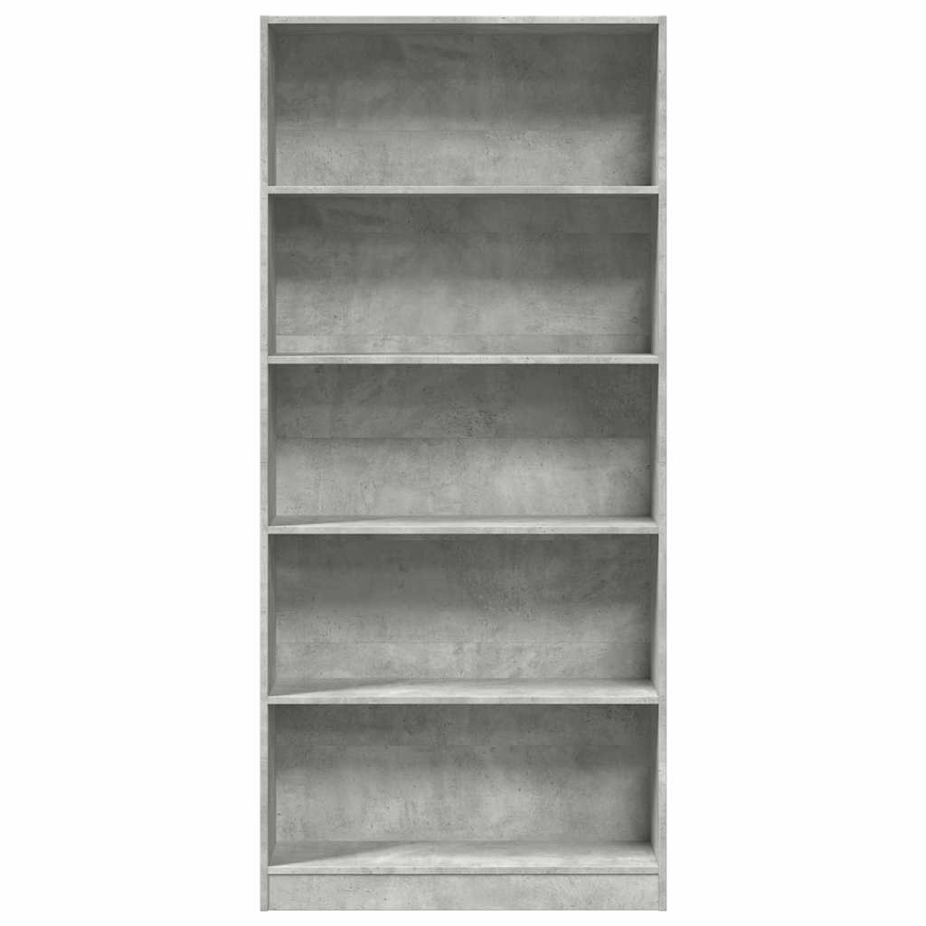 vidaXL Bookcase Concrete Grey 80x24x176 cm Engineered Wood