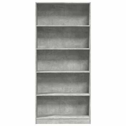 vidaXL Bookcase Concrete Grey 80x24x176 cm Engineered Wood