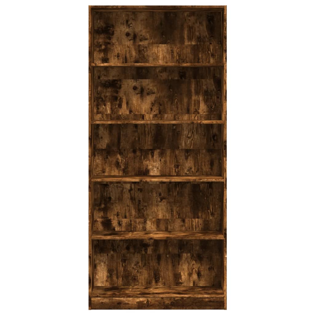 vidaXL Bookcase Smoked Oak 80x24x176 cm Engineered Wood