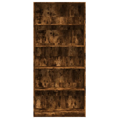 vidaXL Bookcase Smoked Oak 80x24x176 cm Engineered Wood
