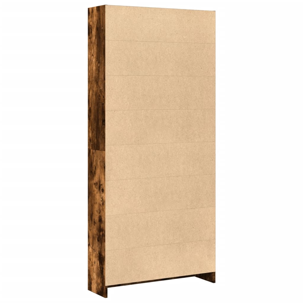 vidaXL Bookcase Smoked Oak 80x24x176 cm Engineered Wood