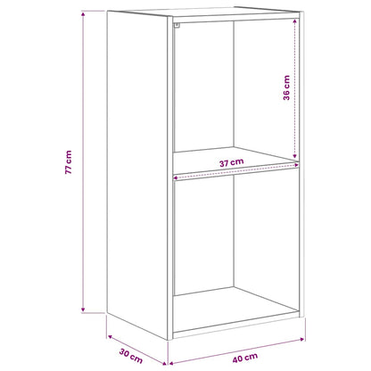 vidaXL Bookcase Smoked Oak 40x30x77 cm Engineered Wood