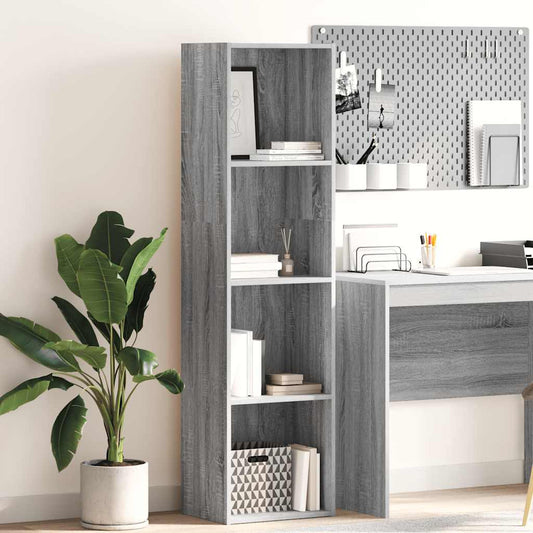 vidaXL Bookcase Grey Sonoma 40x30x152 cm Engineered Wood