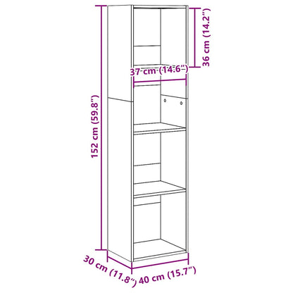 vidaXL Bookcase Artisian Oak 40x30x152 cm Engineered Wood