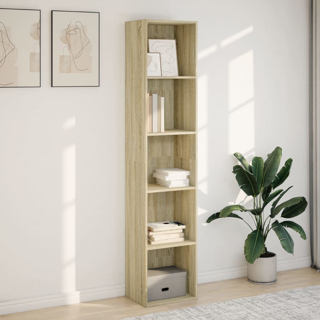 vidaXL Bookcase Sonoma Oak 40x30x189 cm Engineered Wood