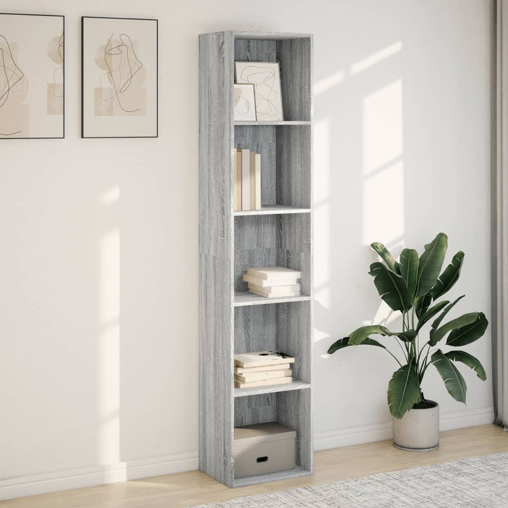 vidaXL Bookcase Grey Sonoma 40x30x189 cm Engineered Wood