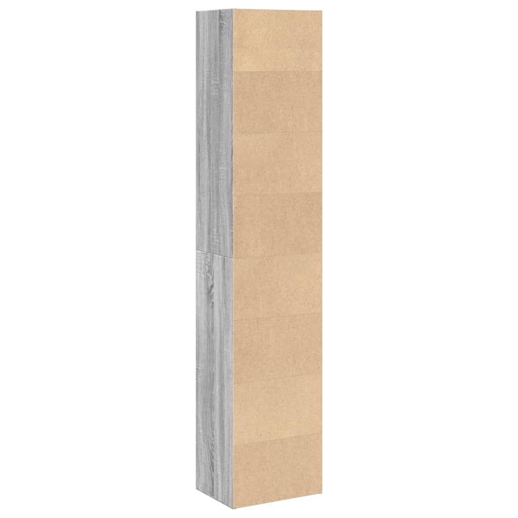 vidaXL Bookcase Grey Sonoma 40x30x189 cm Engineered Wood
