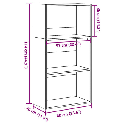 vidaXL Bookcase White 60x30x114 cm Engineered Wood