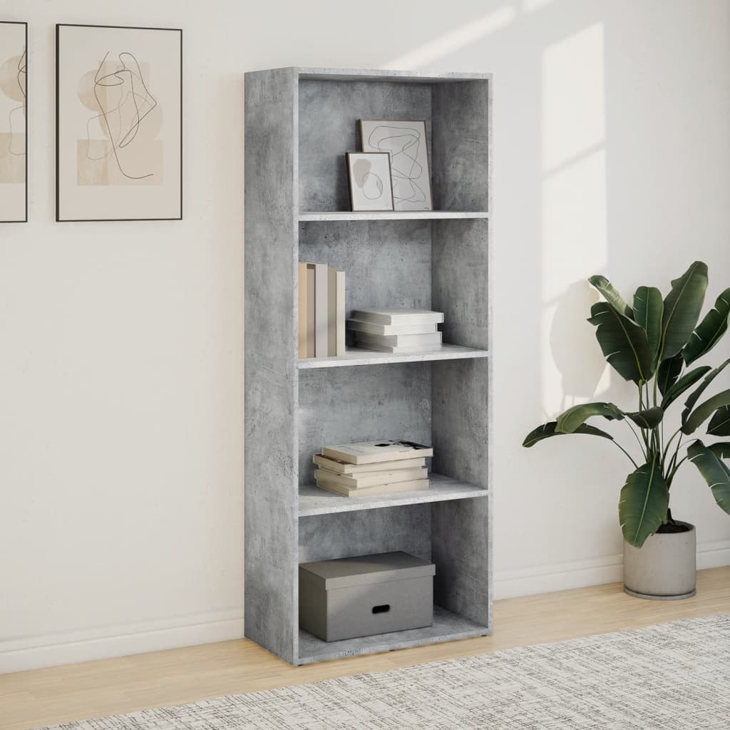 vidaXL Bookcase Concrete Grey 60x30x152 cm Engineered Wood