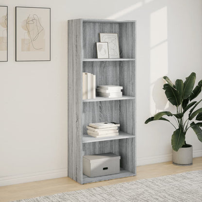 vidaXL Bookcase Grey Sonoma 60x30x152 cm Engineered Wood