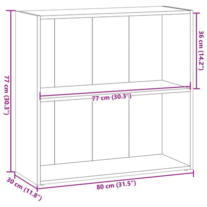 vidaXL Bookcase Smoked Oak 80x30x77 cm Engineered Wood
