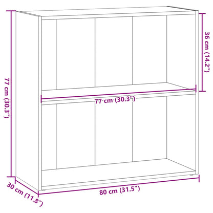 vidaXL Bookcase Grey Sonoma 80x30x77 cm Engineered Wood