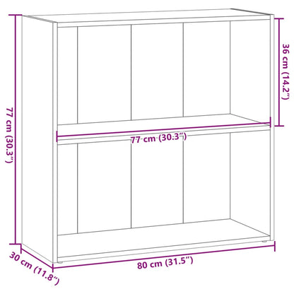 vidaXL Bookcase Artisian Oak 80x30x77 cm Engineered Wood
