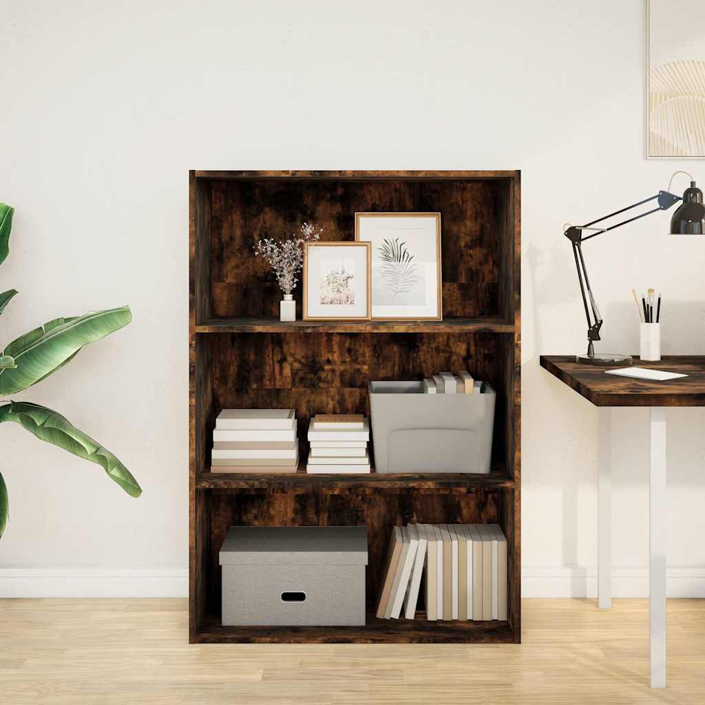 vidaXL Bookcase Smoked Oak 80x30x114 cm Engineered Wood
