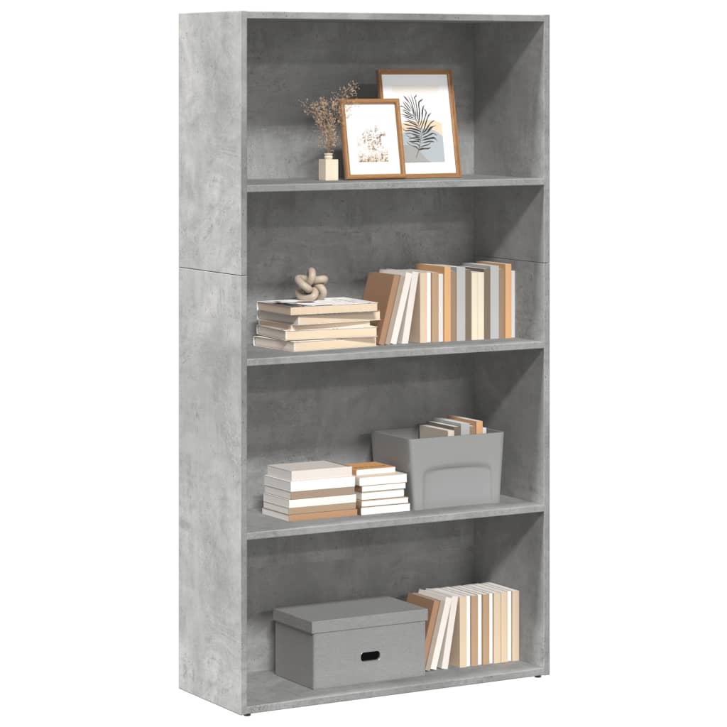 vidaXL Bookcase Concrete Grey 80x30x152 cm Engineered Wood