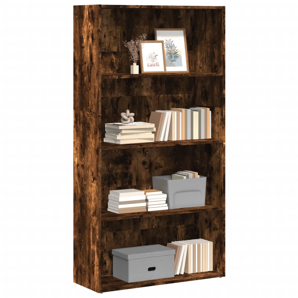 vidaXL Bookcase Smoked Oak 80x30x152 cm Engineered Wood
