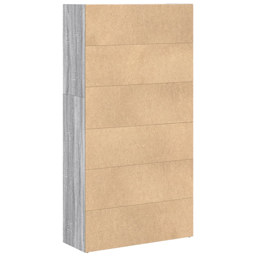 vidaXL Bookcase Grey Sonoma 80x30x152 cm Engineered Wood