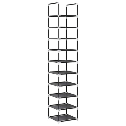 vidaXL Shoe Rack 10-Tier Black 33x33x174 cm Non-woven Fabric