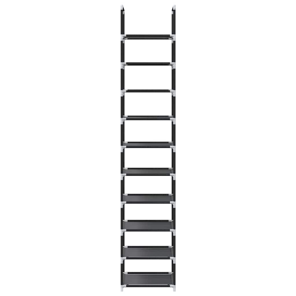 vidaXL Shoe Rack 10-Tier Black 33x33x174 cm Non-woven Fabric