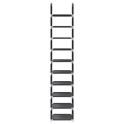 vidaXL Shoe Rack 10-Tier Black 33x33x174 cm Non-woven Fabric