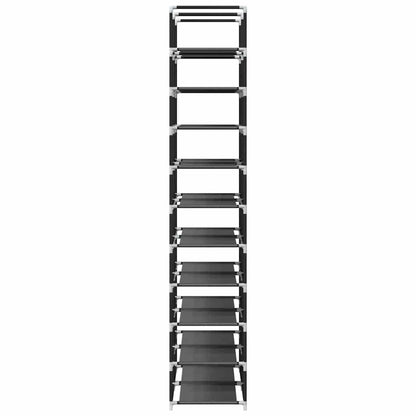 vidaXL Shoe Racks 2 pcs 10-Tier Black 33x33x174 cm Non-woven Fabric