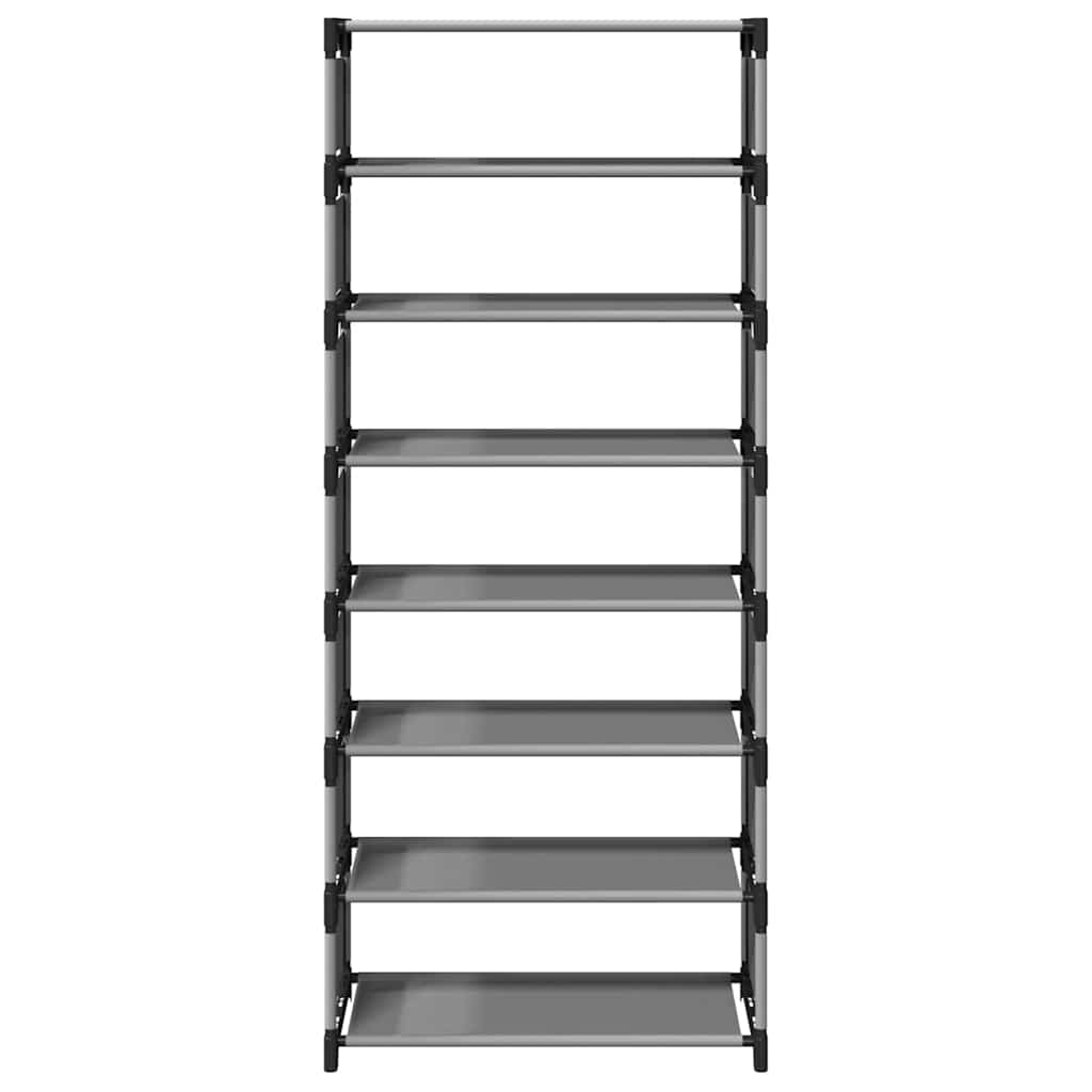 vidaXL Shoe Rack 8-Tier Grey 54x28x124 cm Non-woven Fabric