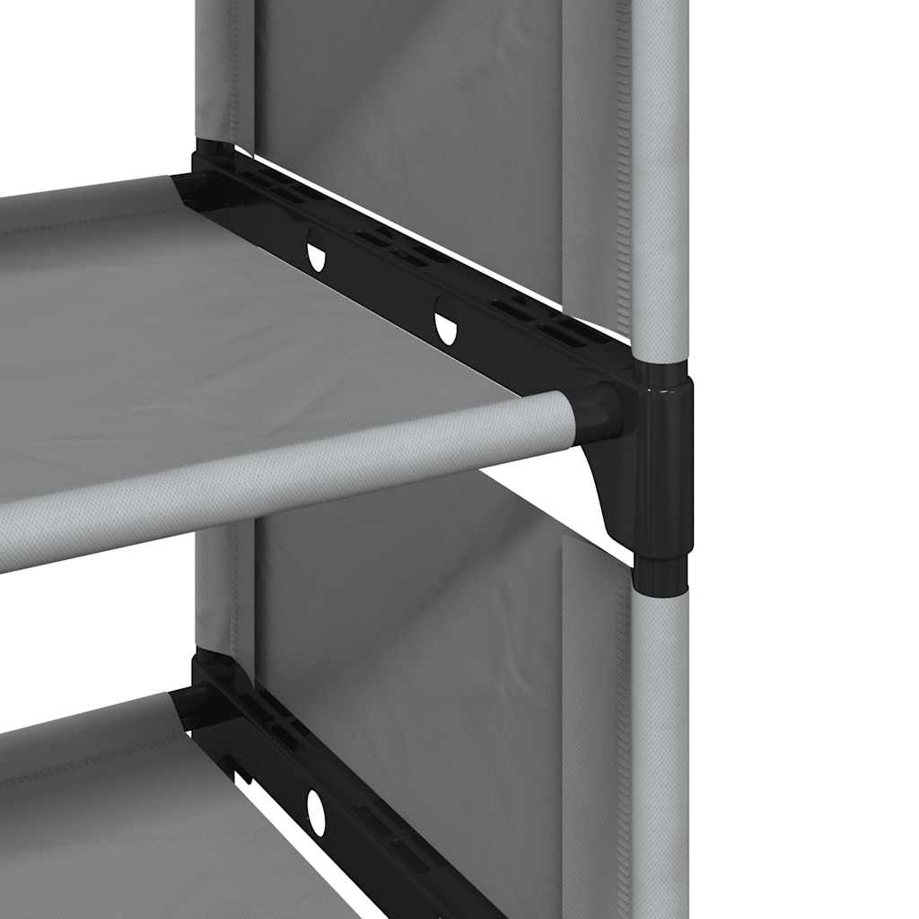 vidaXL Shoe Rack 8-Tier Grey 54x28x124 cm Non-woven Fabric