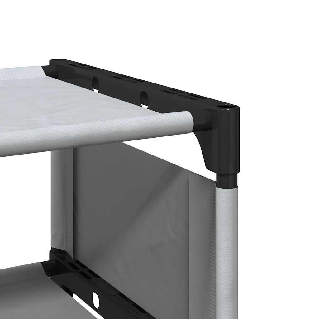 vidaXL Shoe Rack 8-Tier Grey 54x28x124 cm Non-woven Fabric