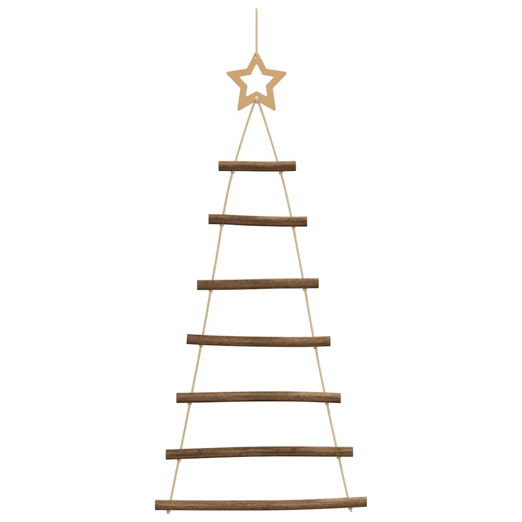 vidaXL Hanging Christmas Trees with Top Stars 2 pcs 42x90 cm Natural
