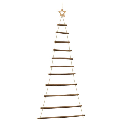 vidaXL Hanging Christmas Tree with Top Star 74x150 cm Natural Branch