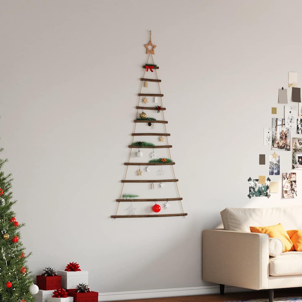vidaXL Hanging Christmas Tree with Top Star 74x150 cm Natural Branch