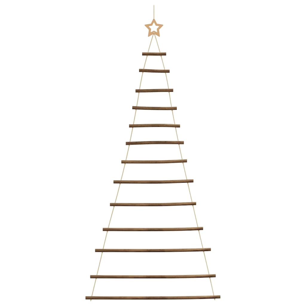 vidaXL Hanging Christmas Tree with Top Star 86x180 cm Natural Branch