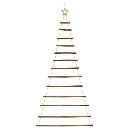 vidaXL Hanging Christmas Tree with Top Star 86x180 cm Natural Branch