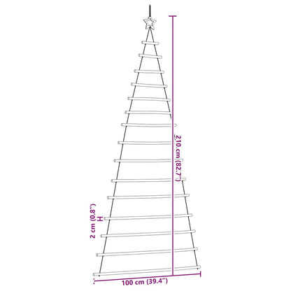 vidaXL Hanging Christmas Tree with Top Star 100x210 cm Natural Branch