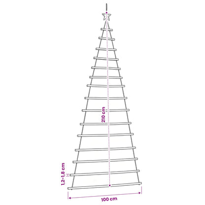vidaXL Hanging Christmas Tree with Top Star 100x210 cm Natural Branch