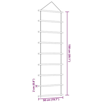 vidaXL Wall Decoration Ladder-Shaped 50x150 cm Natural Branch
