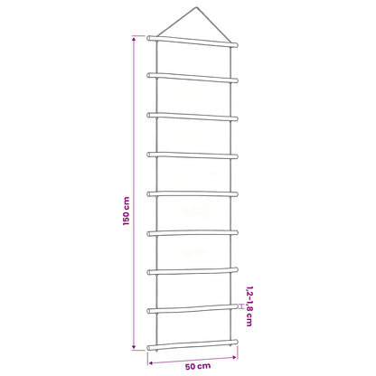 vidaXL Wall Decoration Ladder-Shaped 50x150 cm Natural Branch