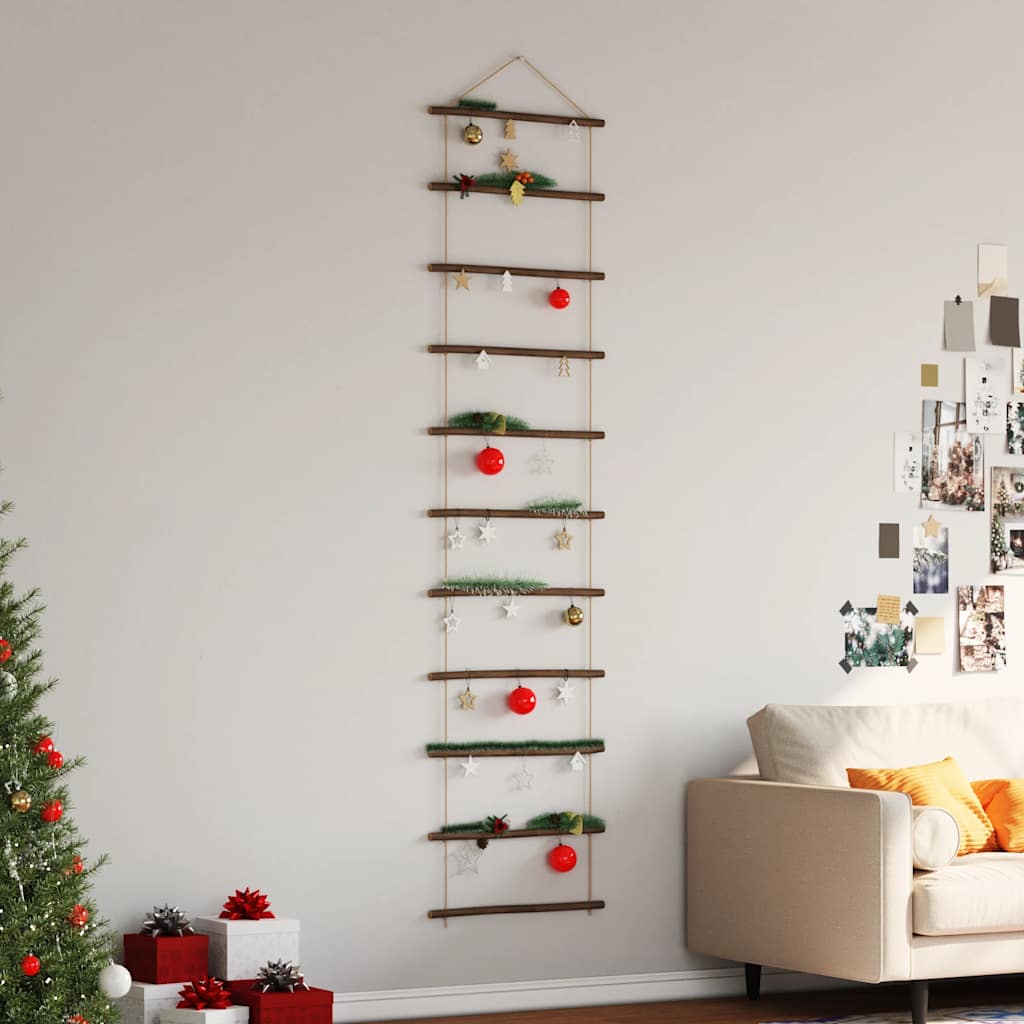 vidaXL Wall Decoration Ladder-Shaped 50x200 cm Natural Branch