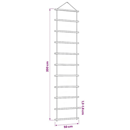 vidaXL Wall Decoration Ladder-Shaped 50x200 cm Natural Branch